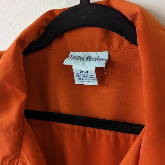 Vibrant orange vintage button down - Size 26 - Picture 3 of 7